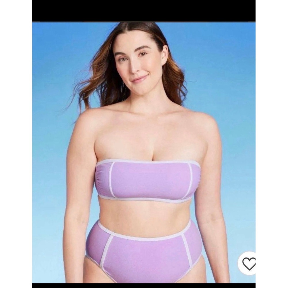 NWT Kona Sol Terry Textured High Waist Bikini Set - Size small